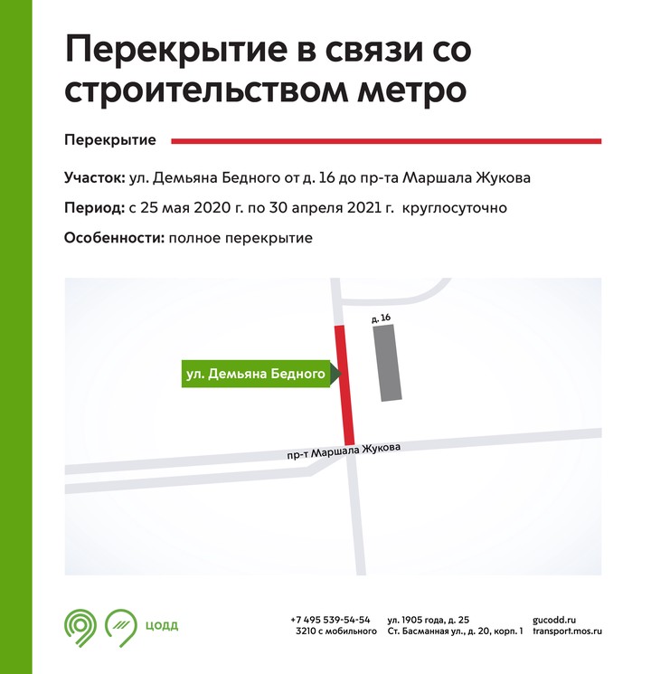 Участок дороги на северо-западе Москвы перекрыли почти на год