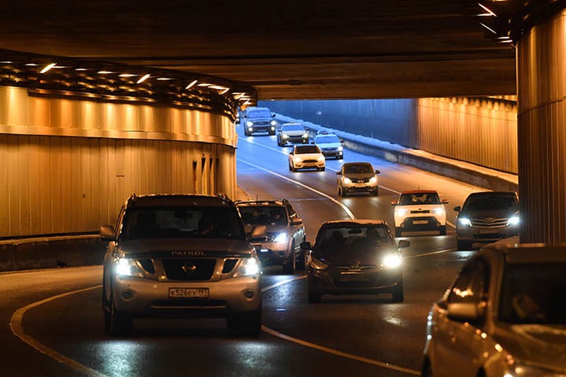Автомобиль загорелся в Ходынском тоннеле на севере Москвы