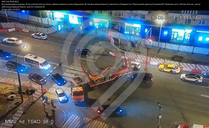 Движение на улице Красная Пресня перекрыто из-за ДТП в центре Москвы