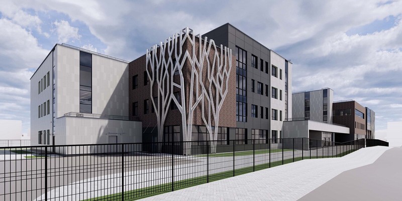 Декоративные ветви деревьев украсят фасады новой школы в Щербинке