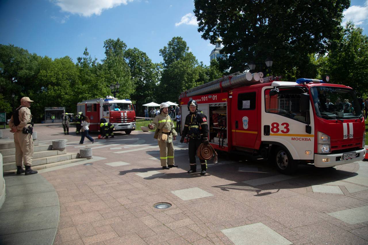 Музей-заповедник «Царицыно» провел тренировку по пожарной безопасности. Фото: страница музея в социальных сетях